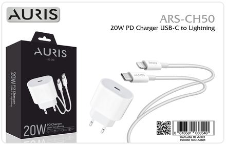 Auris CH50 20W (Eco) Usb-C Lightning Başlık Kablo Set